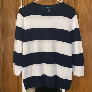Lauren Ralph Lauren Striped Sweater Navy White